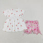 Baby Girl Short Sleeves Flower Tunic Ruffle Shorts Sibling Clothes Set RTS