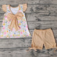 Pre-order Baby Girl I Love Mom Floral Big Bow Tops Shorts Summer Set