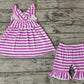 Pre-order Baby Girl Sleeveless Popsicle Tunic Purple Stripes Shorts Summer Set