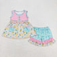Baby Girl Sleeveless Flower Pockets Tunic Ruffle Shorts Set Sibling Clothes RTS