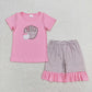 Baby Girl Toddler Embroidery Baseball Summer Shorts Sibling Set Clothes RTS