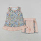 Baby Girl Sleeveless Flower Tunic Ruffle Shorts Clothes Sibling Set RTS