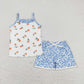 Baby Girl Sleeveless Floral Shirt Shorts Clothes Sibling Summer Set RTS