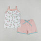 Baby Girl Sleeveless Floral Shirt Shorts Clothes Sibling Summer Set RTS