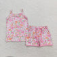 Baby Girl Sleeveless Floral Shirt Shorts Clothes Sibling Summer Set RTS