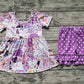 Baby Girl Singer Tunic Ruffle Purple Shorts Set