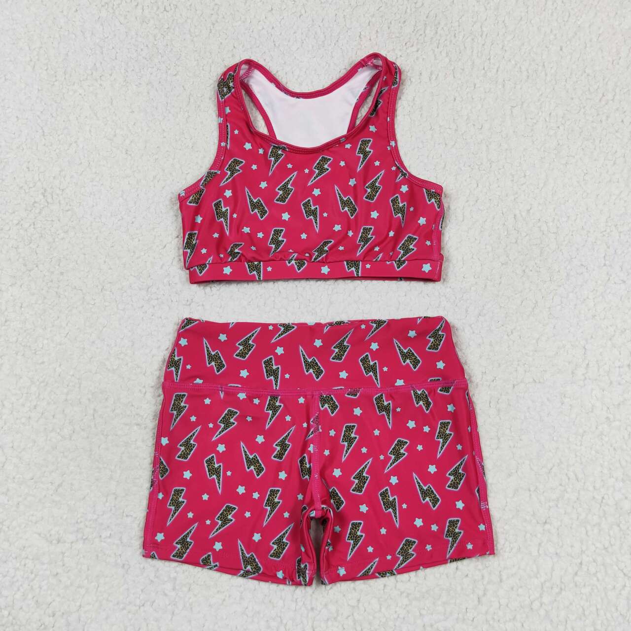 Baby Girls Flash Crop Tops Sport Shorts Set