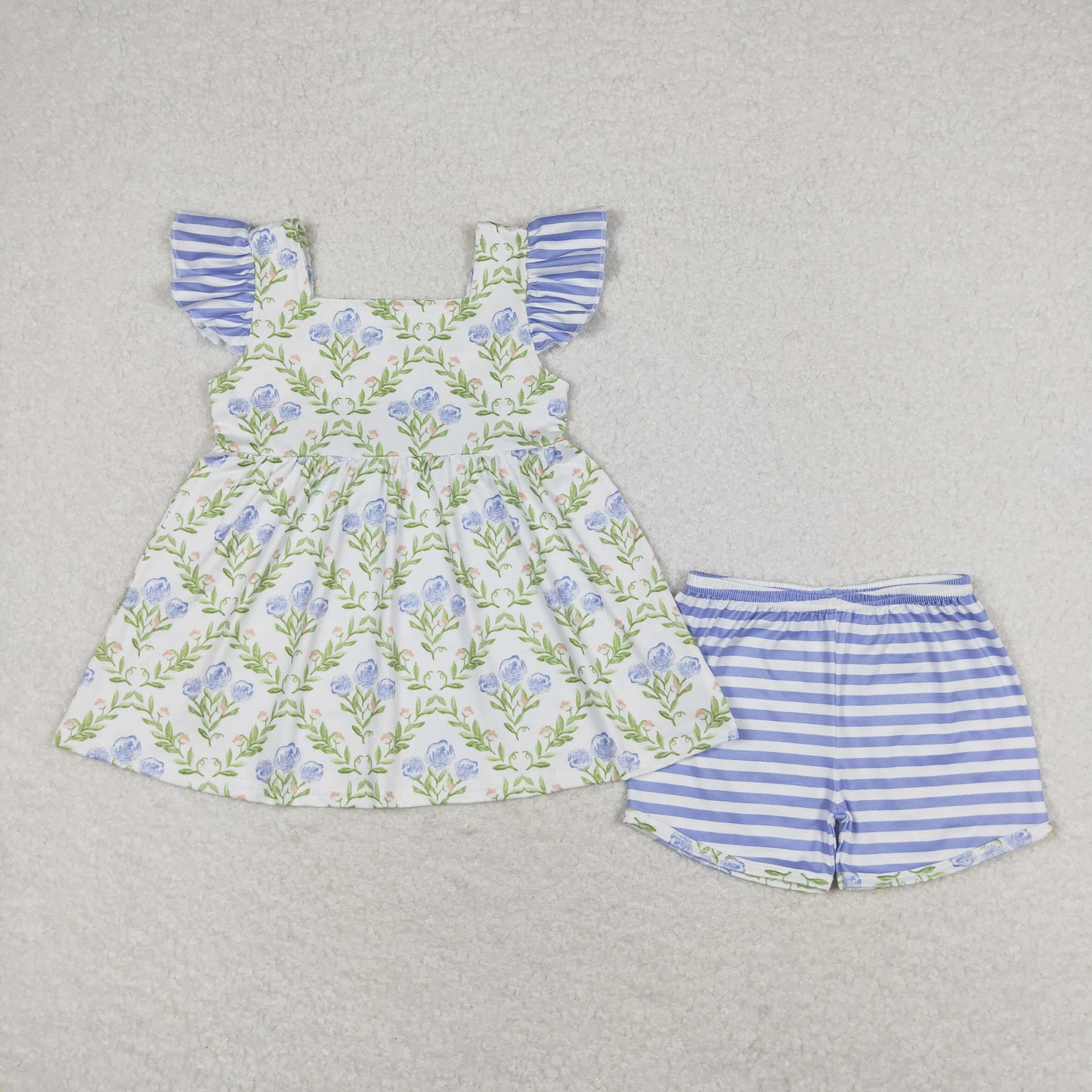 Baby Girl Short Sleeves Flower Sibling Sister Outfit Romper