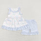 Baby Girl Sleeveless Flower Bows Pockets Tunic Ruffle Shorts Set Sibling Clothes RTS