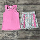 Pre-order Baby Girl Sleeveless Pink Tops Floral Shorts Summer Set