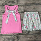 Pre-order Baby Girl Sleeveless Pink Tops Floral Shorts Summer Set