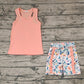 No moq Pre-order Baby Girl Sleeveless Bow Tops Floral Shorts Summer Set