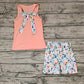 No moq Pre-order Baby Girl Sleeveless Bow Tops Floral Shorts Summer Set