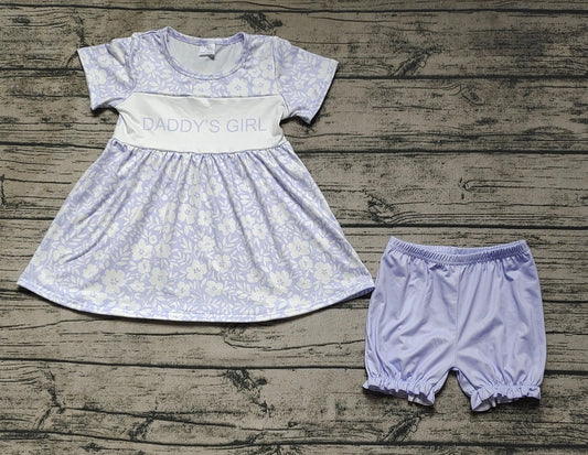 Pre-order Daddy's Girl Purple Floral Tops Shorts Summer Set