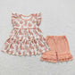 Baby Girl Short Sleeves Flower Tunic Shorts Summer Sibling Clothes Set