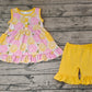 Baby Girls Lemon Pockets Tunic Ruffle Shorts Clothes Sets