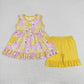 Baby Girl Sleeveless Flower Pockets Tunic Ruffle Shorts Set Sibling Clothes RTS