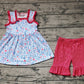 Baby Girl Flower Tunic Cotton Ruffle Shorts Summer Set