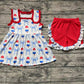 Baby Girl Popstick Bows Tunic Ruffle Shorts July 4th Set