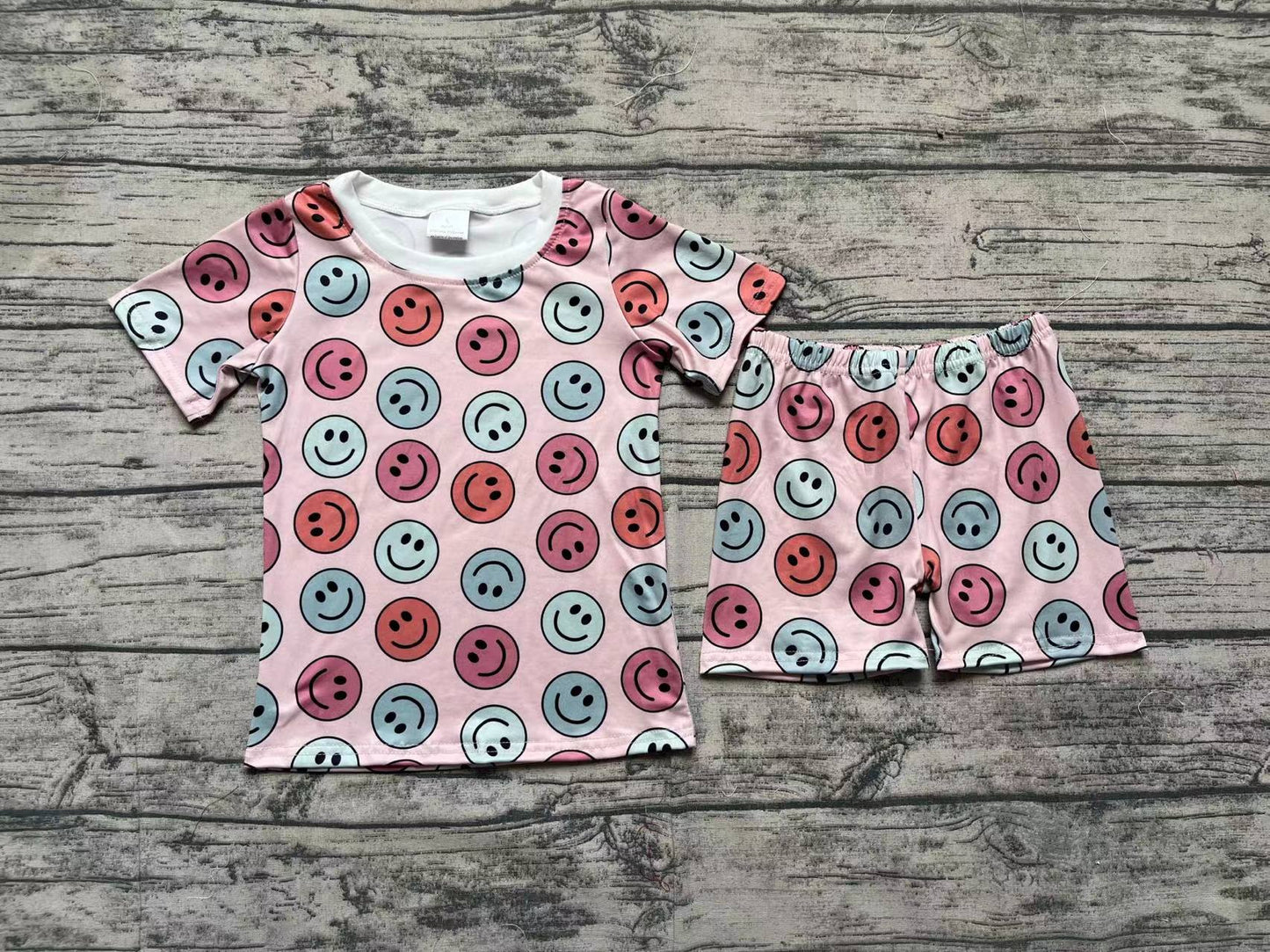 Baby Girl Smile Shirt Shorts Pajamas Summer Set