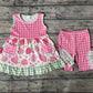 Baby Girl Strawberry Sleeveless Tunic Pink Plaid Shorts Set