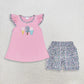 Sibling Baby Girls Kids Short Sleeves Embroidery Popsicle Tops Shorts Sets Summer Clothes RTS