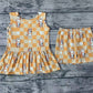 Baby Girl Dogs Flowers Tunic Shorts Orange Set