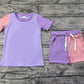 Baby Girl Short Sleeves Cotton Shirt Pocket Shorts Sports Set