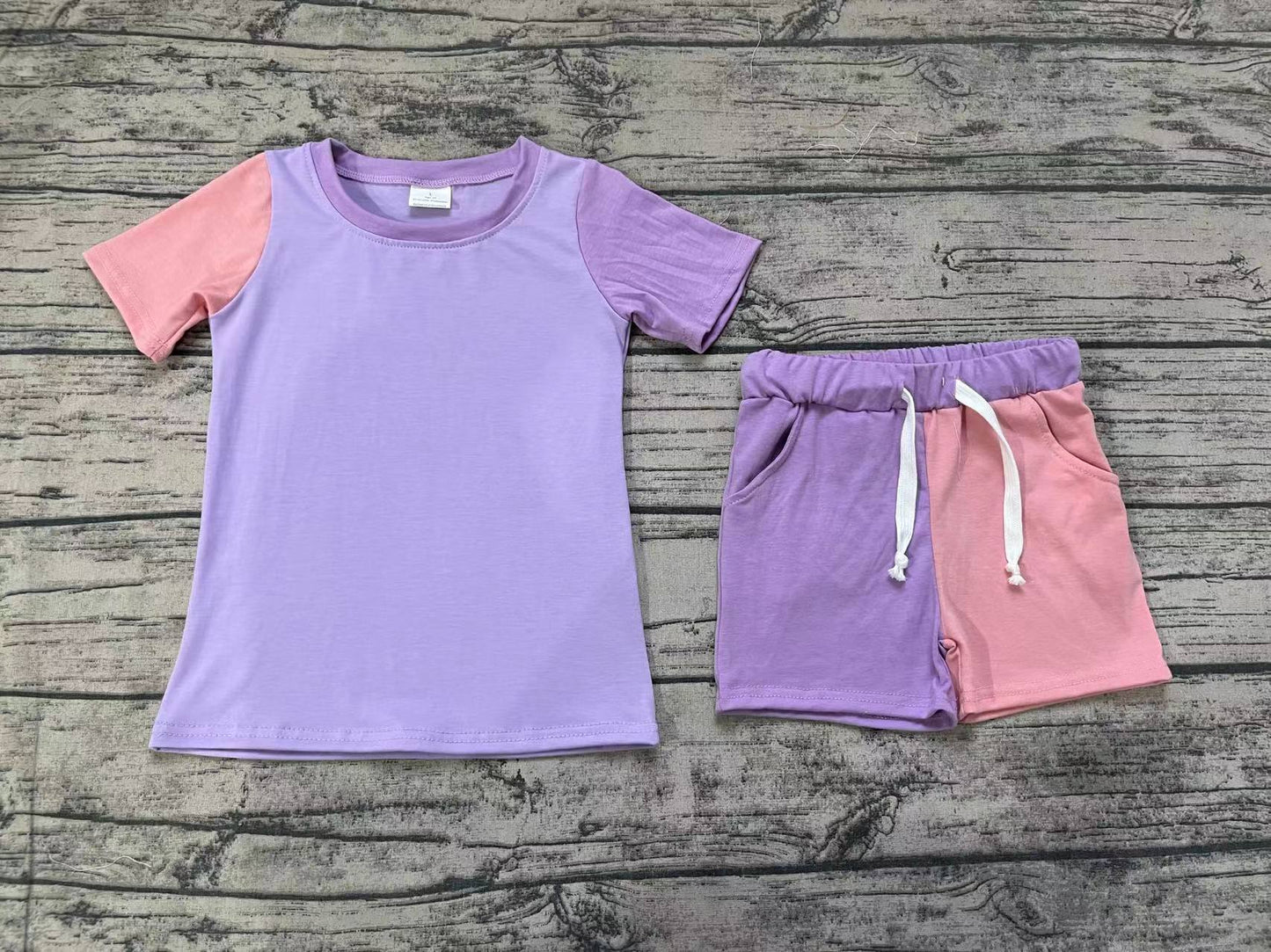 Baby Girl Short Sleeves Cotton Shirt Pocket Shorts Sports Set