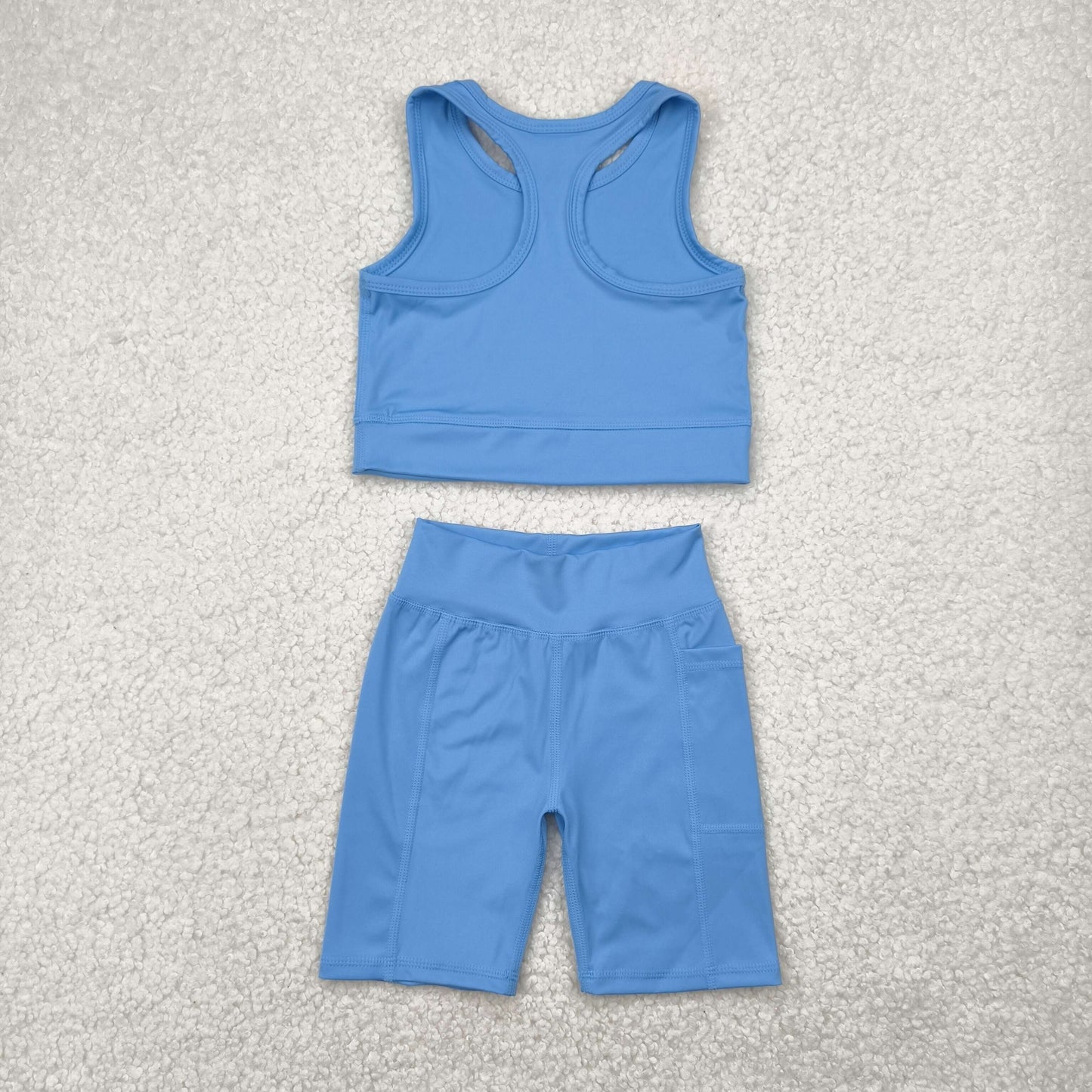 Baby Girl Sleeveless Tops Shorts Yoga Active Wear Sibling Clothes Set RTS