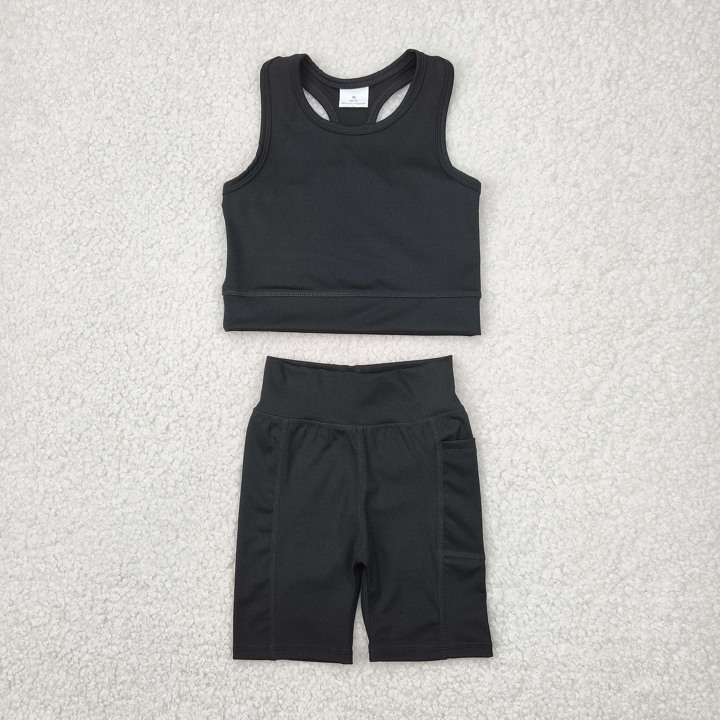 Baby Girl Sleeveless Tops Shorts Yoga Active Wear Sibling Clothes Set RTS