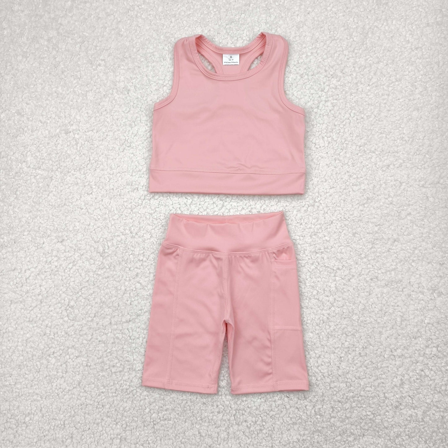 Baby Girl Sleeveless Tops Shorts Yoga Active Wear Sibling Clothes Set RTS