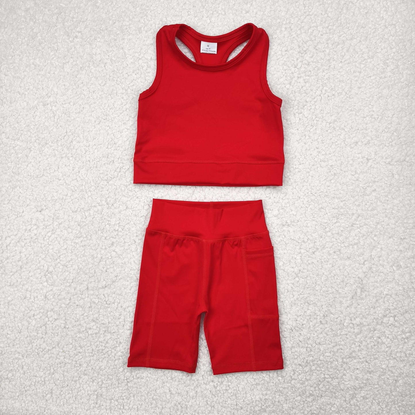 Baby Girl Sleeveless Tops Shorts Yoga Active Wear Sibling Clothes Set RTS