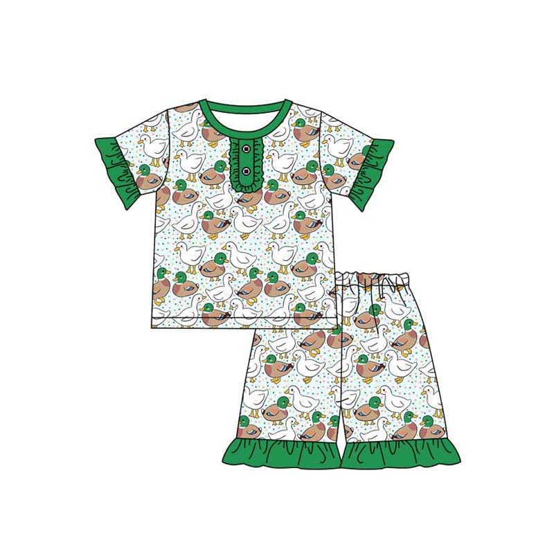 Preorder Baby Girl Short Sleeves Duck Shirt Shorts Pajamas Clothes Set