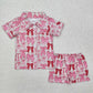 Baby Girl Short Sleeves Bows Buttons Shirt Shorts Sibling Pajamas Set  RTS