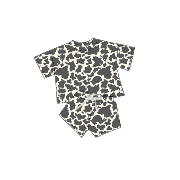 Preorder Baby Boy Short Sleeves Dark Grey Camouflage Shirt Shorts Outfit Clothes Set