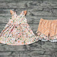 RTS Baby Girl Straps Flower Tunic Shorts Clothes Set