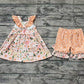 RTS Baby Girl Straps Flower Tunic Shorts Clothes Set