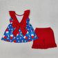 Baby Girl Sleeveless Flower Bows Tunic Ruffle Shorts Sibling Clothes Set RTS