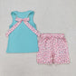Baby Girl Sleeveless Pocket Shirt Flower Leopard Ruffke Shorts Set Sibling Clothes RTS