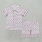 Baby Girl Short Sleeves Colorful Bows Buttons Shirt Shorts Sibling Pajamas Clothes Set RTS