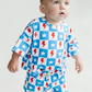 Preorder Baby Girl Short Sleeves 4th Of July Stars Shirt Shorts Clothes Blue Set ( Moq 5 )