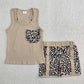 Baby Girl Toddler Sleeveless Leopard Camo Sibling Set Clothes RTS