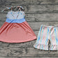 Preorder Baby Girl Straps Sea Animals Tunic Stripes Shorts Set ( No moq )