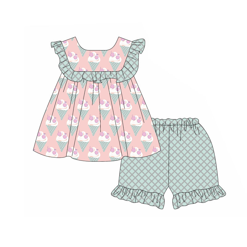 Preorder Baby Girl Short Sleeves Popstick Tunic Shorts Set ( Moq 5 )