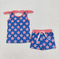 Baby Girl Bows Sleeveless Bows  Stripes Leopard Pockets Shorts Sibling Outfit Clothes RTS