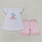 Baby Girl Embroidery Flower Bows Sibling Cotton Summer Sibling Clothes Set RTS