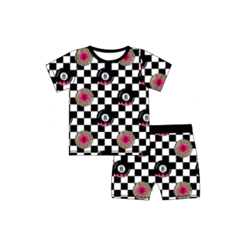 Pre-order Baby Kids Toddler Checked Shirt Shorts Pajamas Clothes Set ( Moq 5 )