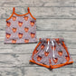 Baby Girl Strap Western Leopard Cow Vest Tops Short Sports Set RTS
