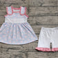 Baby Girl Sleeveless Floral Big Sister Tunic Dots Short Set RTS